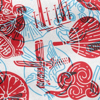 Japanese Style Seal Jersey Backed Fleece