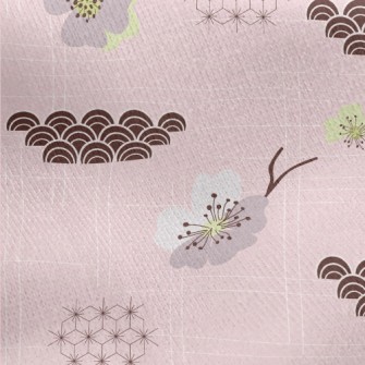 Japanese Cherry Blossoms And W Jersey Backed Fleece