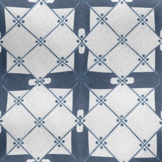Hand Painted Tile Pattern Jersey Backed Fleece