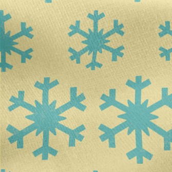 Blue Snowflake Pattern Jersey Backed Fleece