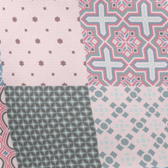 Classic Geometric Patchwork Pongee