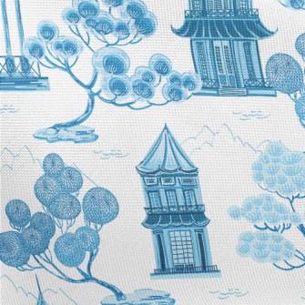 Retro Chinese Landscape Pongee