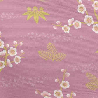 Elegant Japanese Cherry Blosso Pongee