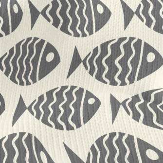 Cartoon Fish Silhouette Stretch Jersey