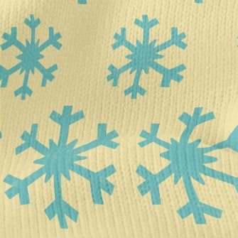 Blue Snowflake Pattern Stretch Jersey