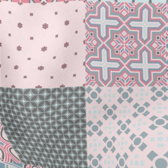 Classic Geometric Patchwork Lightweight Cotton Poplin