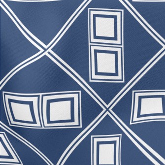 Geometric Lines And Squares Lightweight Cotton Poplin