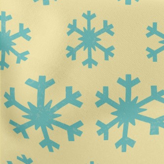Blue Snowflake Pattern Lightweight Cotton Poplin