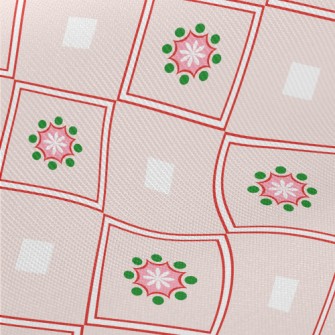 Flower Pattern Diamond Midweight Cotton Poplin