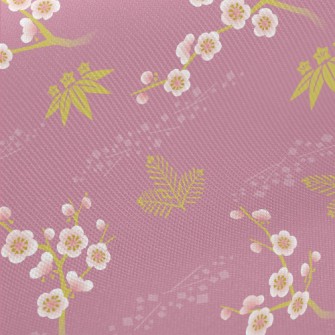 Elegant Japanese Cherry Blosso Midweight Cotton Poplin