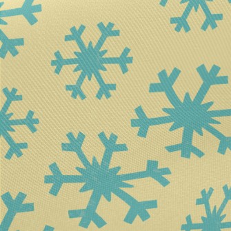 Blue Snowflake Pattern Midweight Cotton Poplin