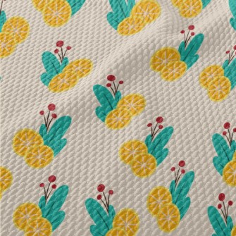 Sour Lemon Orange Birdseye Piqué