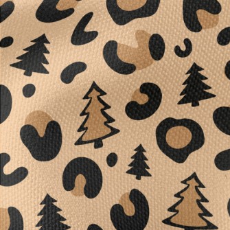 Leopard Print Christmas Tree Waterproof Canvas
