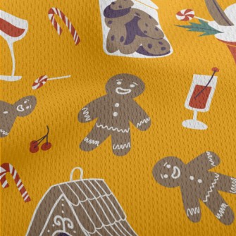 Merry Christmas Gingerbread Athletic Mesh Flat Back