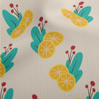 Sour Lemon Orange Athletic Mesh Flat Back