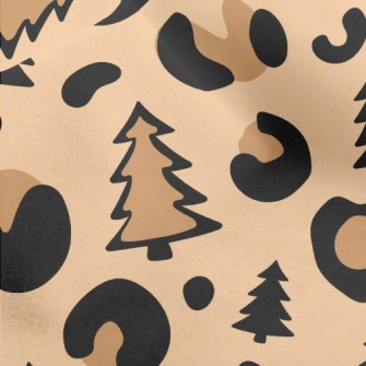 Leopard Print Christmas Tree Micro Fleece