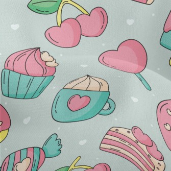 Cute And Colorful Desserts Lightweight Performance Linen