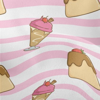 Cute Dessert Sundae Lightweight Performance Linen