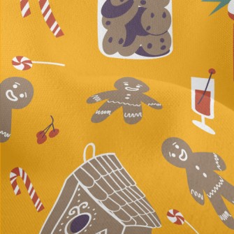 Merry Christmas Gingerbread Lightweight Performance Linen