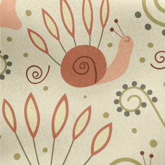 Cute Crawling Snail Jersey Backed Fleece