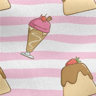 Cute Dessert Sundae Jersey Backed Fleece