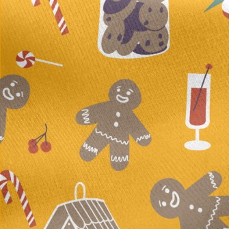 Merry Christmas Gingerbread Jersey Backed Fleece