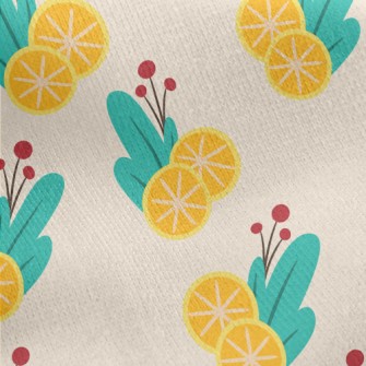 Sour Lemon Orange Jersey Backed Fleece