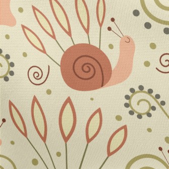 Cute Crawling Snail Pongee
