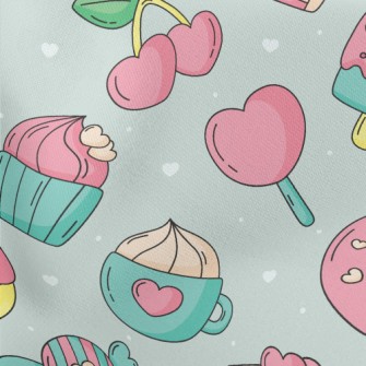 Cute And Colorful Desserts Lightweight Cotton Poplin