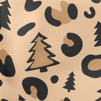 Leopard Print Christmas Tree Lightweight Cotton Poplin
