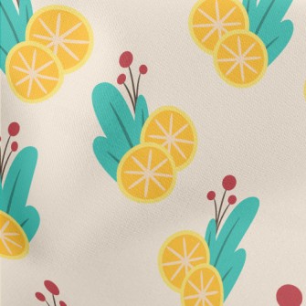 Sour Lemon Orange Lightweight Cotton Poplin