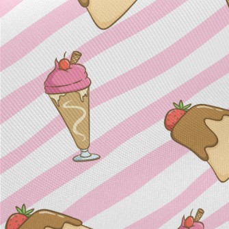 Cute Dessert Sundae Midweight Cotton Poplin