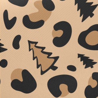 Leopard Print Christmas Tree Midweight Cotton Poplin