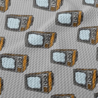 Antique Old TV Birdseye Piqué