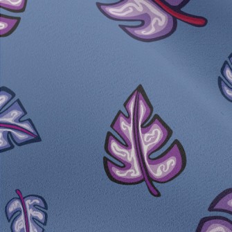 Watercolor Hand Painted Leaves Chiffon