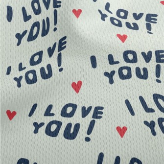 I Love You In English Athletic Mesh Flat Back