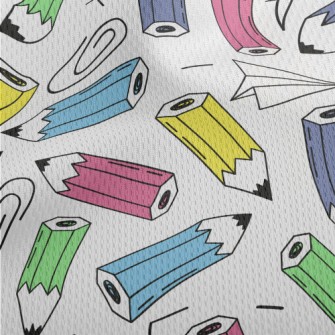 Colorful Pencils And Paper Cli Athletic Mesh Flat Back