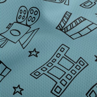 Camera Print Film Athletic Mesh Flat Back