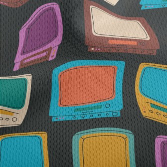 Retro Old Tv Athletic Mesh Flat Back