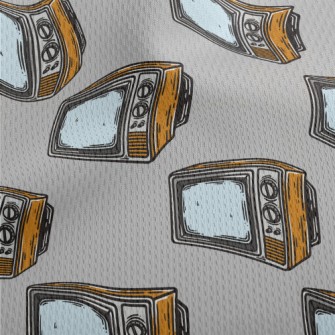 Antique Old TV Athletic Mesh Flat Back