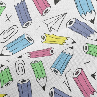 Colorful Pencils And Paper Cli Performance Linen