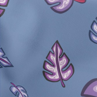 Watercolor Hand Painted Leaves Stretch Ponte