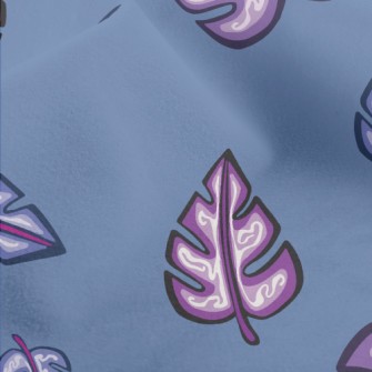 Watercolor Hand Painted Leaves Micro Fleece