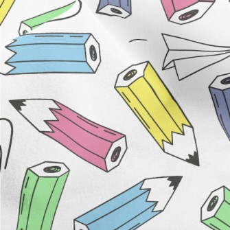 Colorful Pencils And Paper Cli Micro Fleece