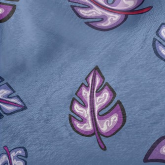 Watercolor Hand Painted Leaves Minky