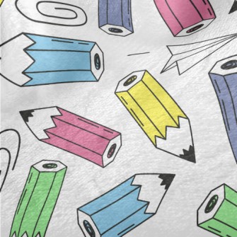 Colorful Pencils And Paper Cli Minky