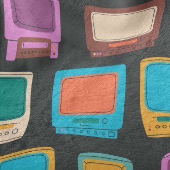 Retro Old Tv Minky