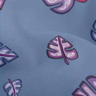 Watercolor Hand Painted Leaves Lightweight Performance Linen