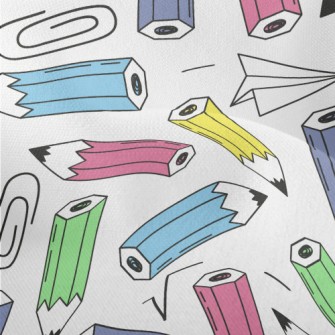 Colorful Pencils And Paper Cli Lightweight Performance Linen