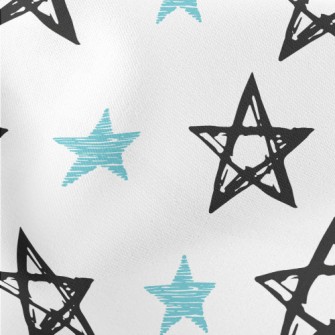 Empty Lines Stars Lightweight Cotton Poplin